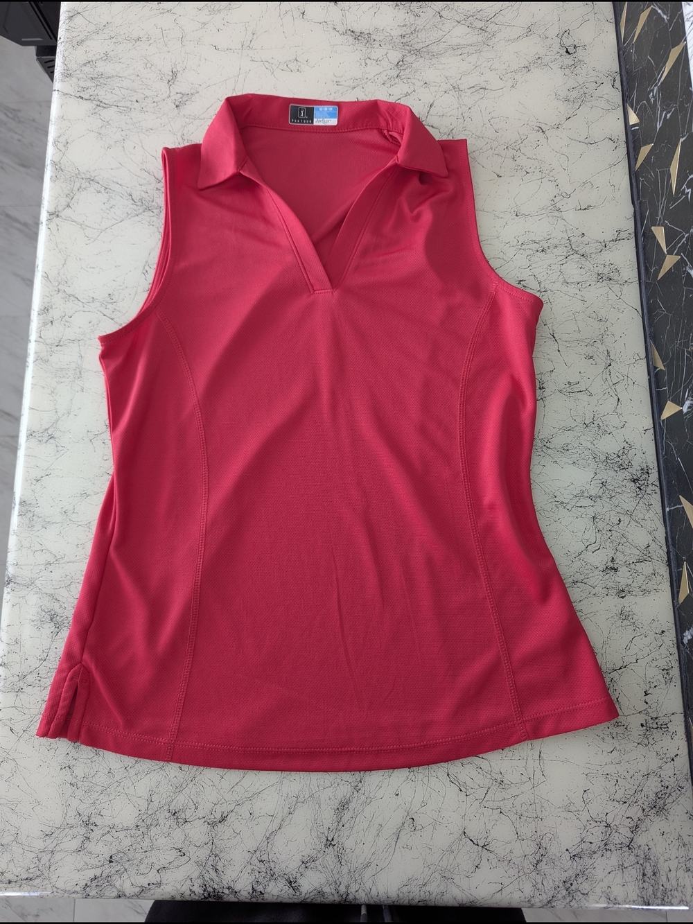 PGA Tour Women's Sleeveless Golf Polo Tank Top - Bright Pink